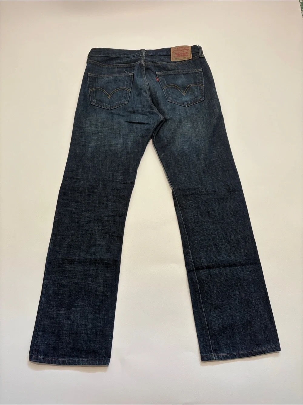 Levi's 501 Straight Leg Button-Fly Dark Blue Straight Jeans